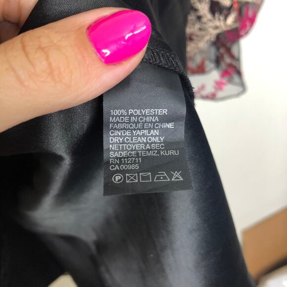 Jay Godfrey Mini Dress Floral Embroidery Sheer Overlay Bell Sleeve Flare 4 - Picture 5 of 11